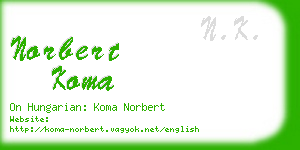 norbert koma business card